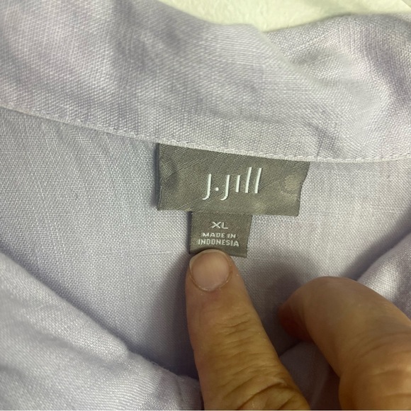 J. Jill Linen Lilac button up blouse top size xl 1717 - Picture 2 of 3